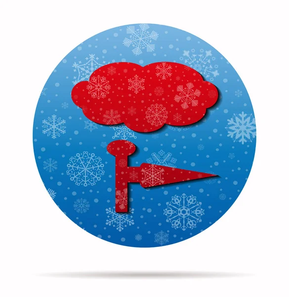 Vent icône de Noël en cercle — Image vectorielle
