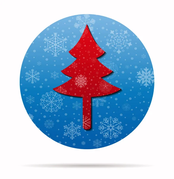 Árbol naturaleza Navidad icono en círculo — Vector de stock