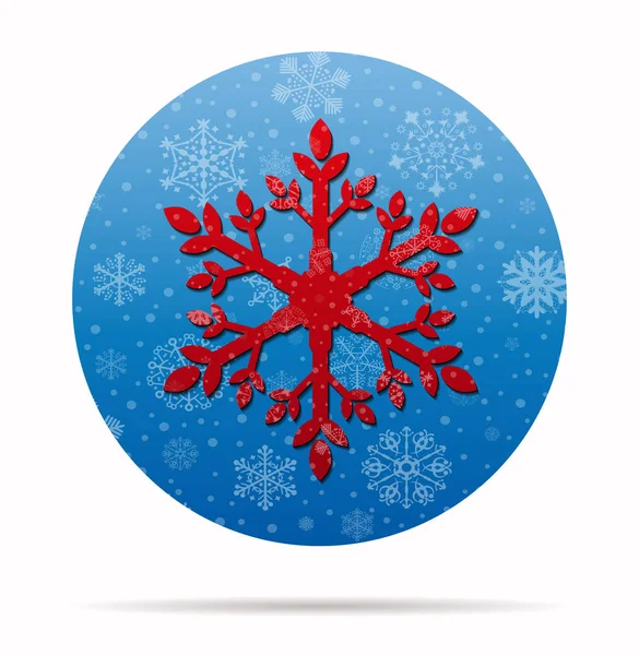 Copo de nieve abstracto icono de Navidad en círculo — Vector de stock