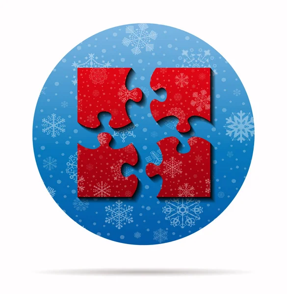 Quatre pièces icône de Noël en cercle — Image vectorielle