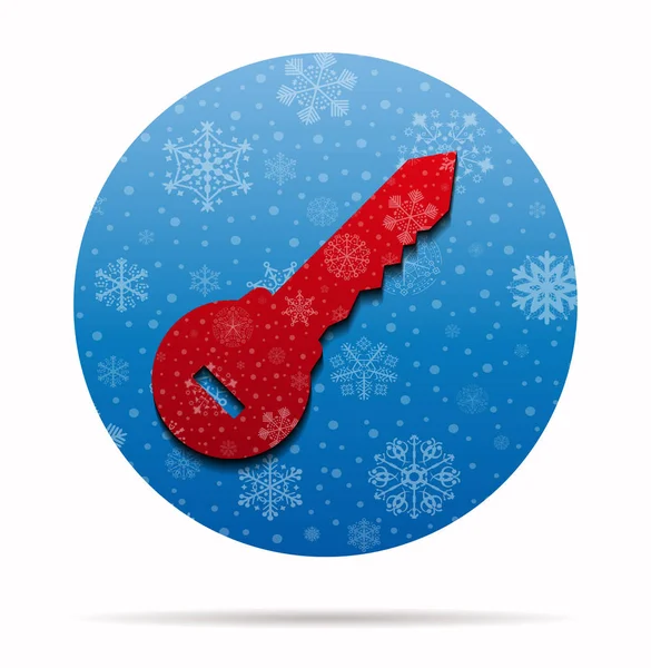 Icône de Noël clé en cercle — Image vectorielle