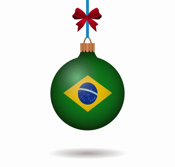 Geïsoleerde kerst bal Brazilië — Stockvector