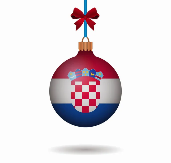 Croácia bola de Natal isolado — Vetor de Stock