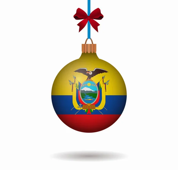 Boże Narodzenie na białym tle piłka Ekwador — Wektor stockowy