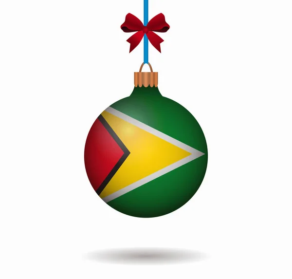 Bola de Navidad aislada guyana — Vector de stock