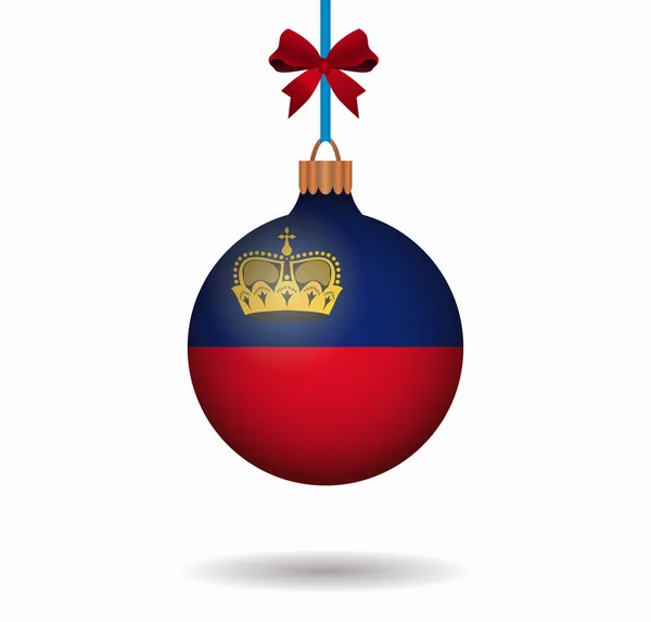 Boule de Noël isolée liechtenstein — Image vectorielle