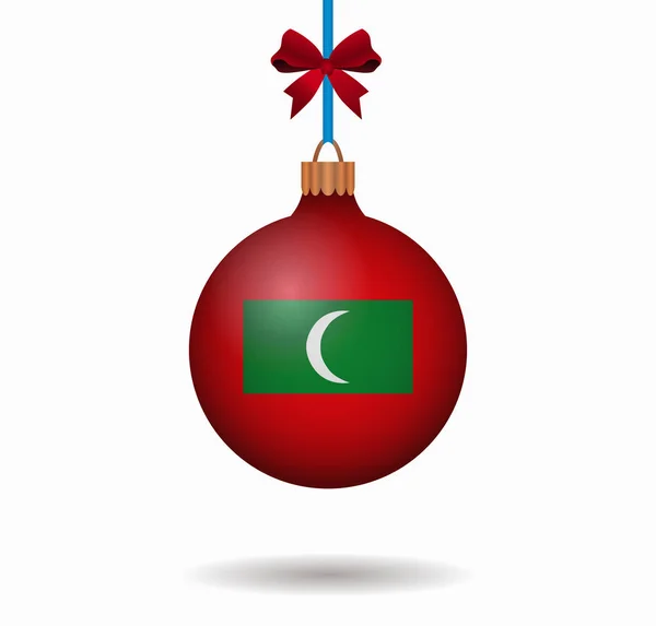Geïsoleerde kerst bal Maldiven — Stockvector