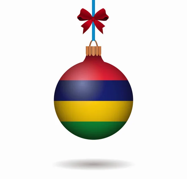 孤立的圣诞球毛里求斯 — 图库矢量图片