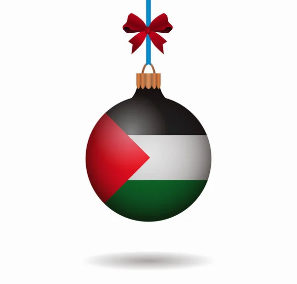 Geïsoleerde kerst bal Palestina — Stockvector