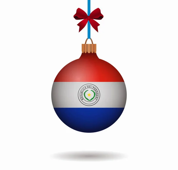 Geïsoleerde kerst bal paraguay — Stockvector