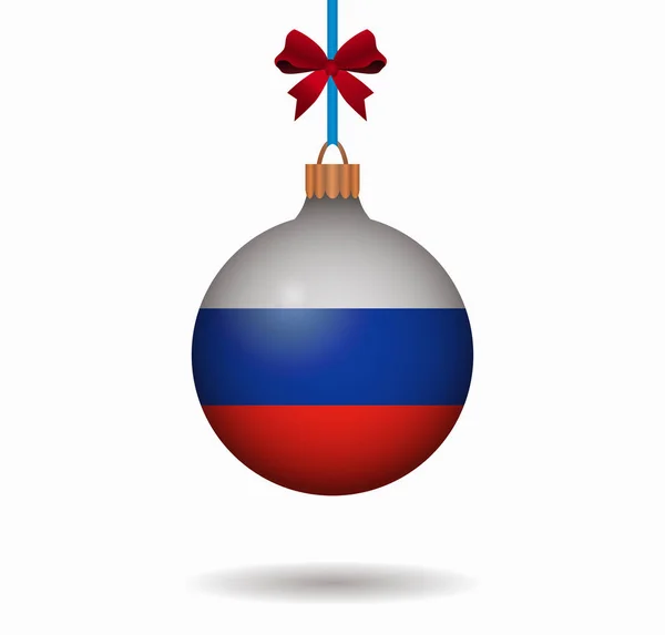 Bola de Natal isolado Rússia — Vetor de Stock