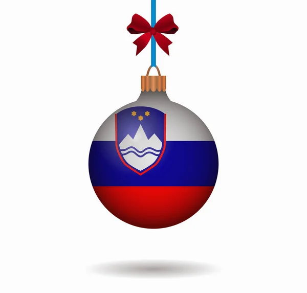 Bola de Natal isolado slovenia — Vetor de Stock