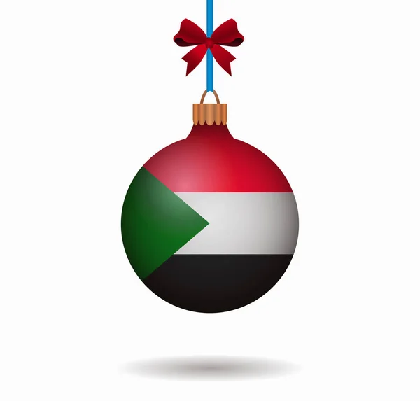 Geïsoleerde kerst bal Soedan — Stockvector