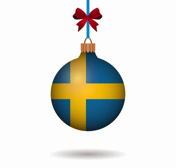 Isolado bola de natal sueco — Vetor de Stock