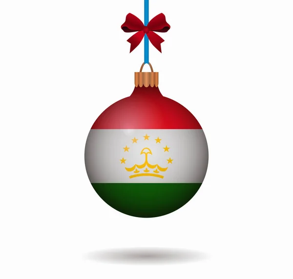 Bola de Navidad aislada Tayikistán — Archivo Imágenes Vectoriales