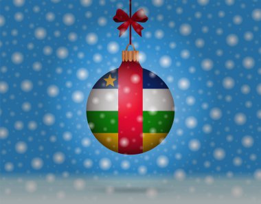 kar yağışı ve Merkezi Afrika bayrağı ile kartopu