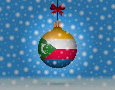 kar yağışı ve kartopu ile Komor bayrağı