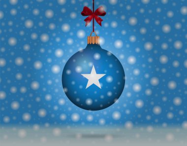 kar yağışı ve Somali bayrağı ile kartopu