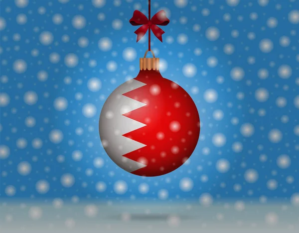 Sneeuwval en sneeuwbal met vlag van Bahrein — Stockvector
