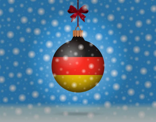 Снігопад і сніжної грудки з прапором Німеччини — стоковий вектор