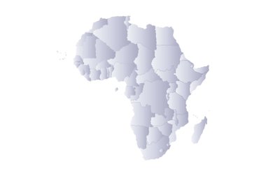 harita Afrika gri