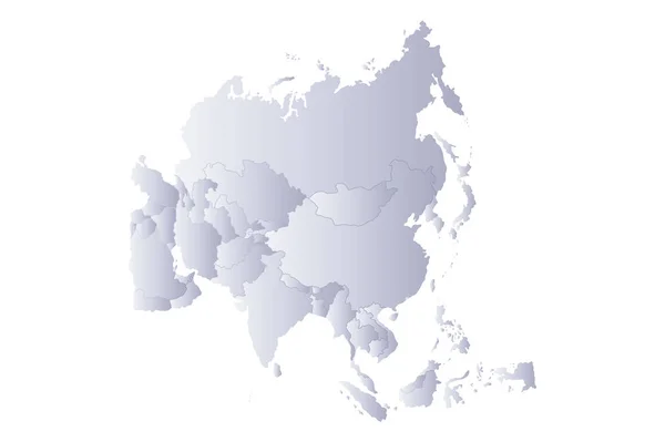 Carte géographique asia gray — Image vectorielle