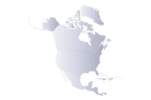 Kuzey Amerika gri harita — Stok Vektör