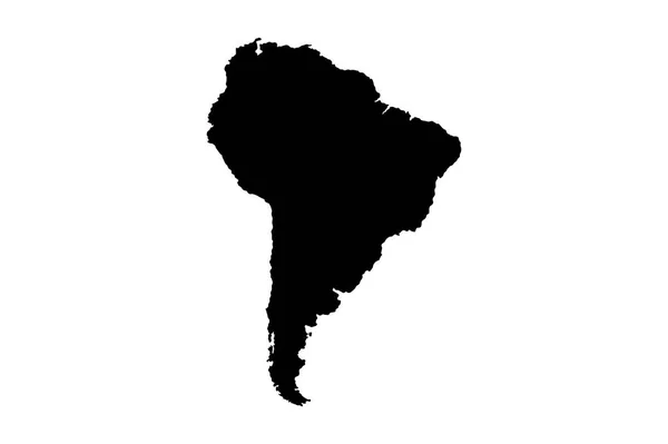Sud America mappa silhouette — Vettoriale Stock