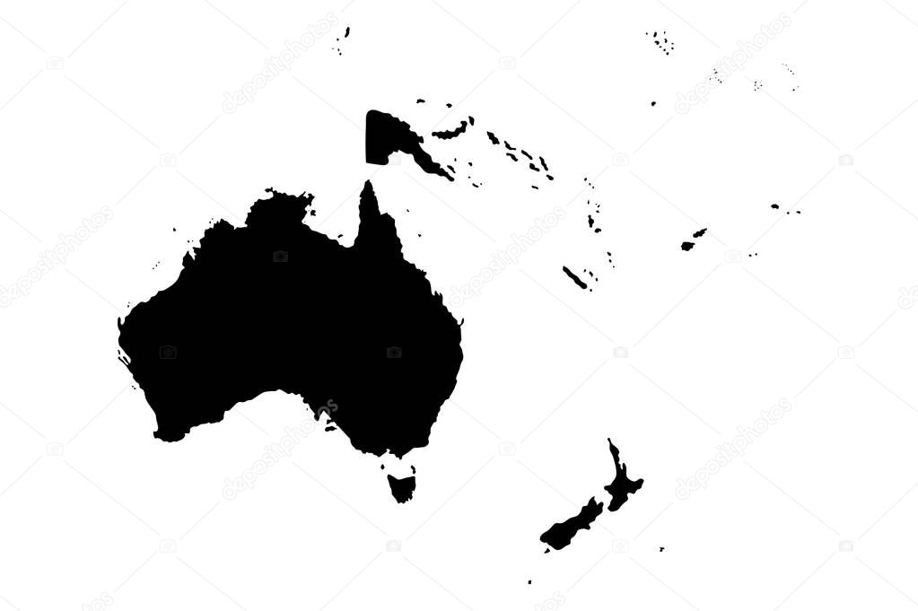 oceania silhouette map