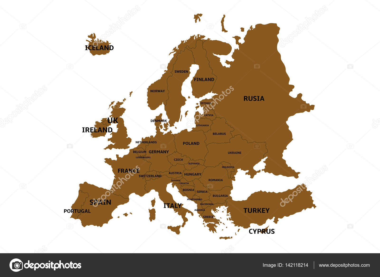Carte De Leurope Avec Les Pays Image Vectorielle Noche0