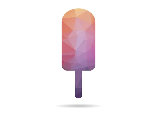Low poly ice cream — Stock Vector