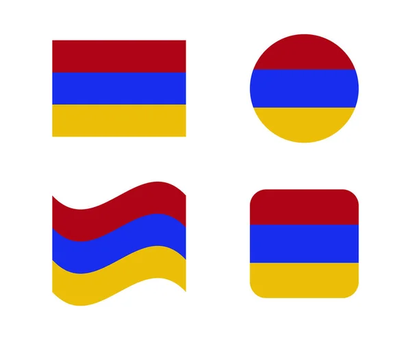 Zestaw 4 flagi Armenii — Wektor stockowy