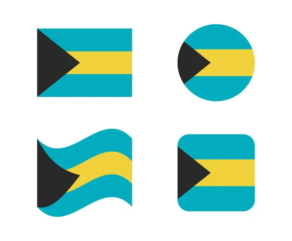 Set 4 banderas de Bahamas — Vector de stock