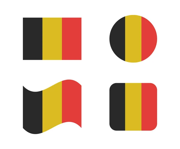 Set 4 flags of belgium - Stok Vektor