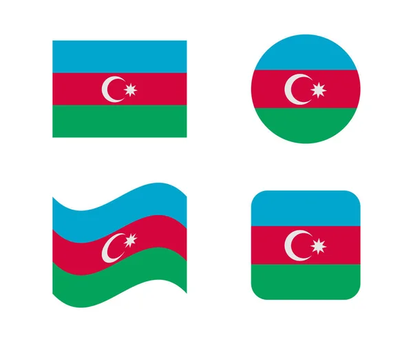 4 Flaggen von Azerbaijan — Stockvektor