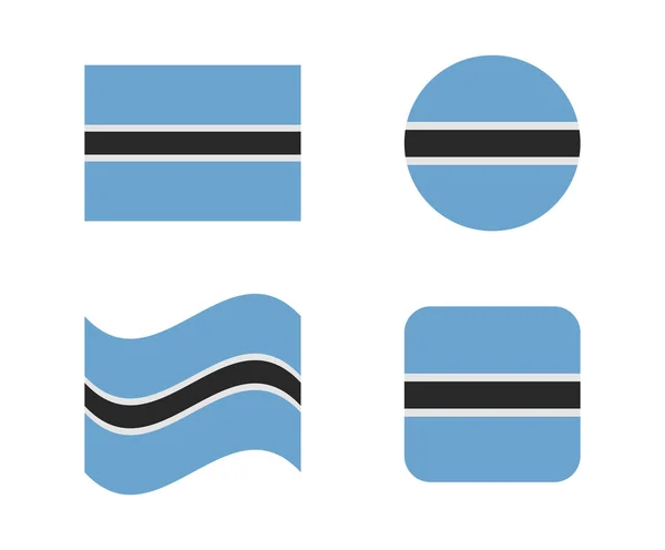 4 Flaggen von Botswana — Stockvektor