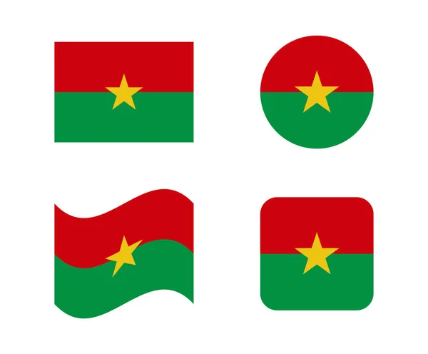 Set 4 banderas de burkina — Vector de stock