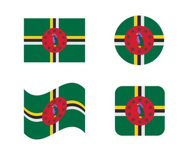 Set 4 banderas de dominica — Archivo Imágenes Vectoriales