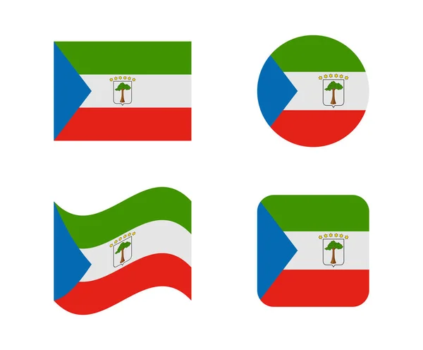 Conjunto 4 bandeiras de Guiné Equatorial —  Vetores de Stock