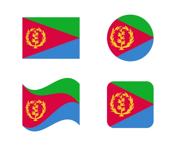 Set 4 flags of eritrea — Stock Vector