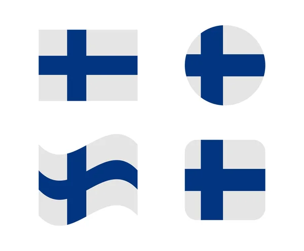Conjunto 4 bandeiras de filand — Vetor de Stock
