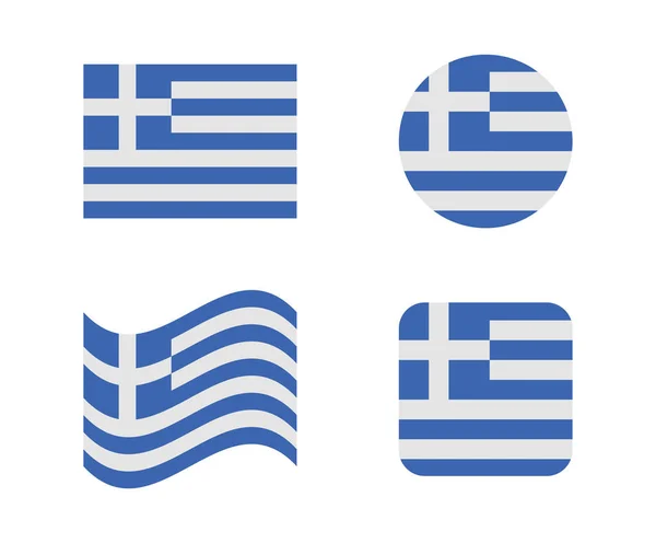 Set 4 banderas de Grecia — Vector de stock