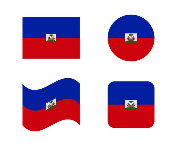 Set 4 drapeaux de haiti — Image vectorielle