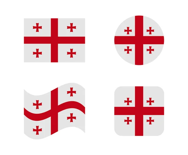 Ensemble 4 drapeaux de géorgie — Image vectorielle