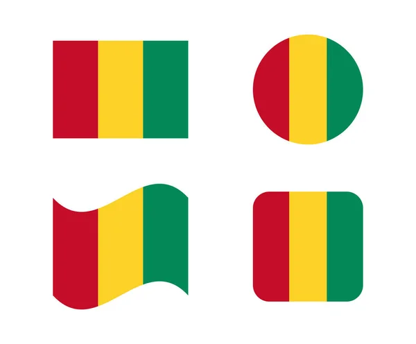 Set 4 flags of guinea — Stock Vector