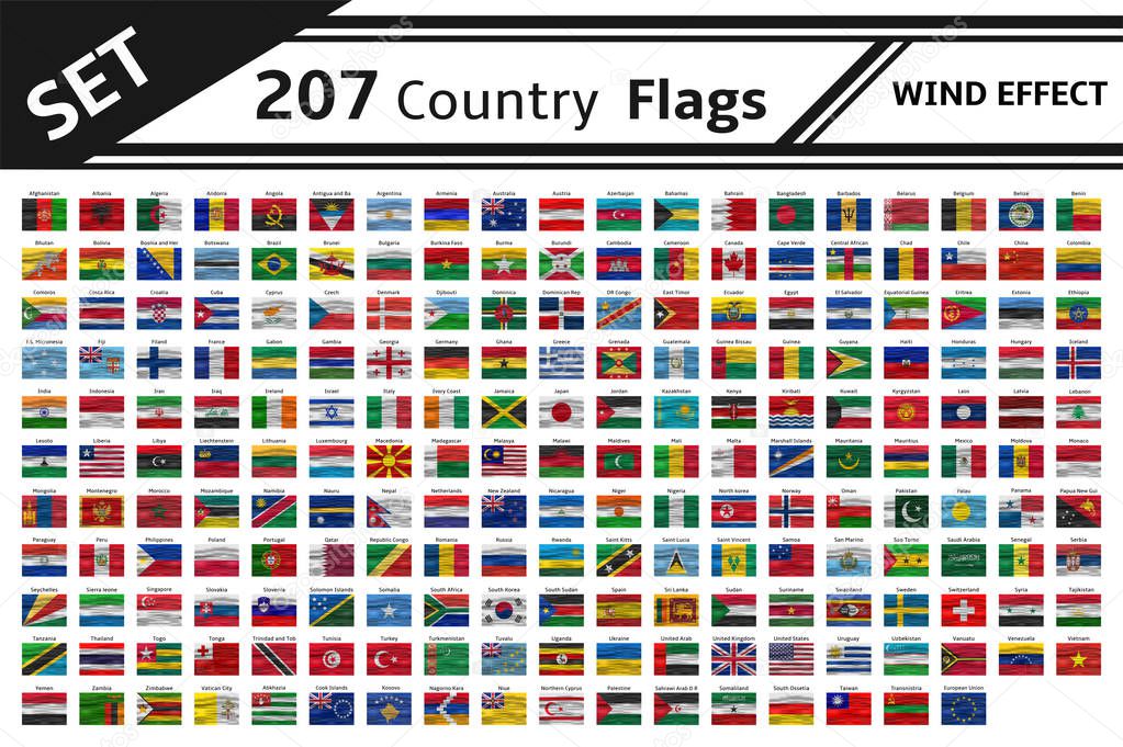 set 207 country flag wind effect