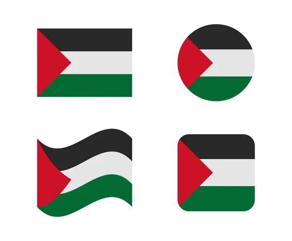 Set van 4 vlaggen van Palestina — Stockvector
