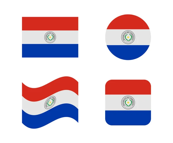 设置的巴拉圭 4 标志 — 图库矢量图片