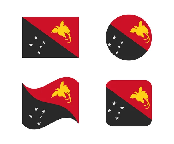 Ange 4 flaggor i papua nya guinea — Stock vektor