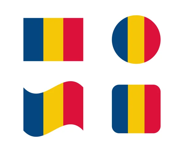 Set van 4 vlaggen van Roemenië — Stockvector